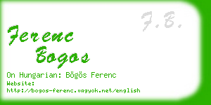 ferenc bogos business card