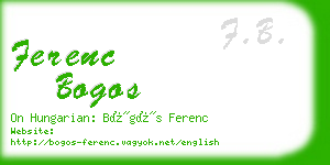 ferenc bogos business card